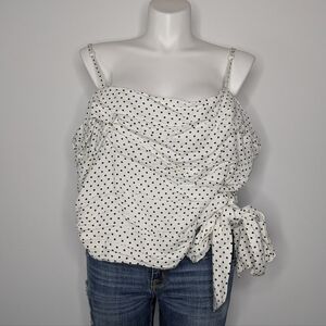 NWT Kate Spade X Target White Black Polka Dot Side Tie Accent Crop Tank Top 4X